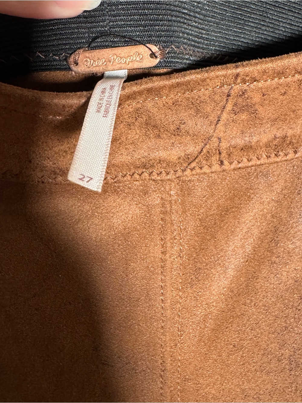 Free People "Never Let Go" Faux Suede / Faux Leather Leggings - Picture 4 of 5
